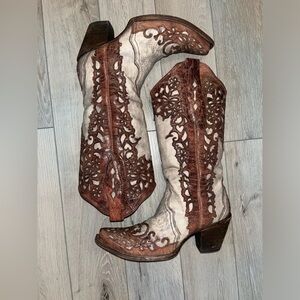 Addison laser cut corral cowgirl western boots